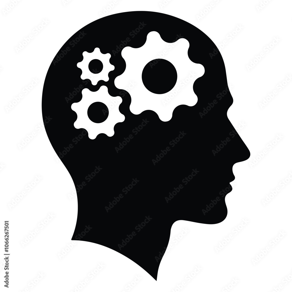 Una persona con un cerebro como engranaje para asimilar el aprendizaje con pensamiento critico